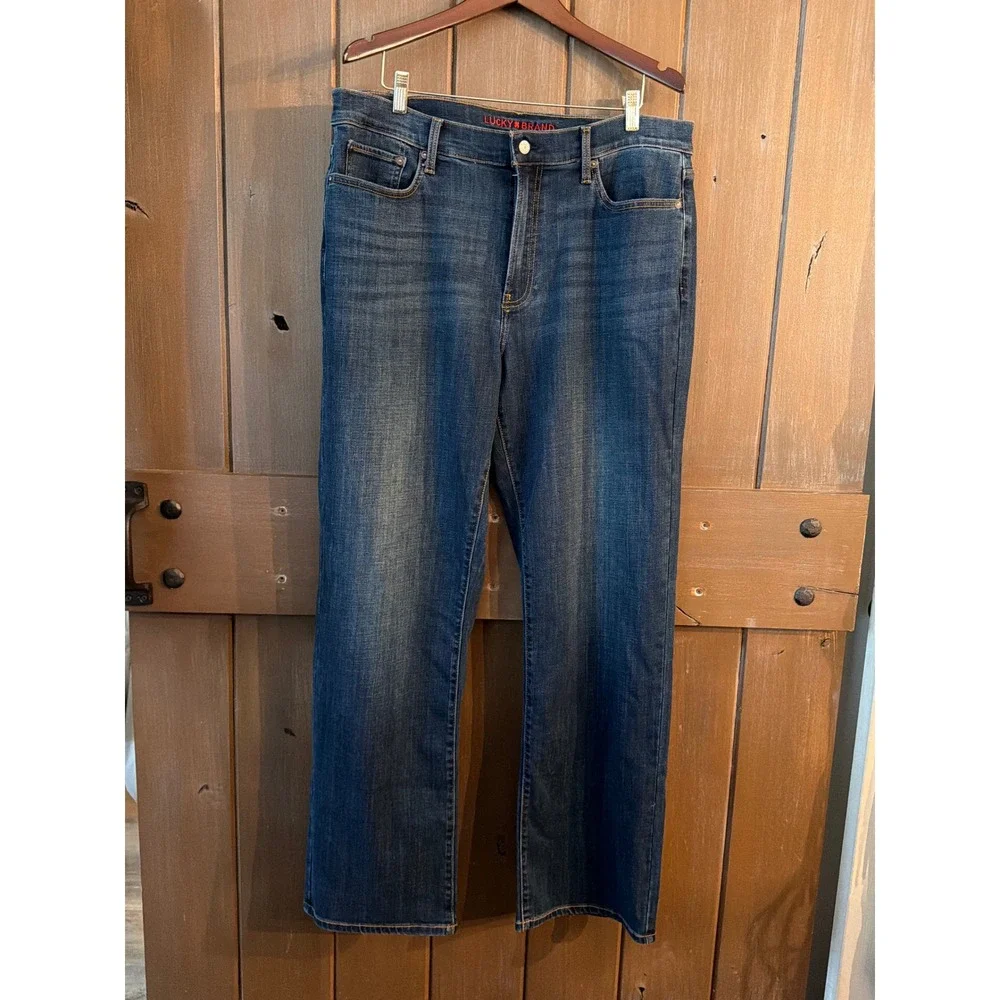 Lucky Brand Mens Dark Wash Straight Leg Jeans 36x34 Blue Denim NWT